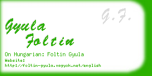 gyula foltin business card